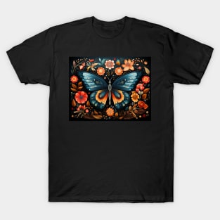 Cottagecore Aesthetic Butterfly Flowers T-Shirt